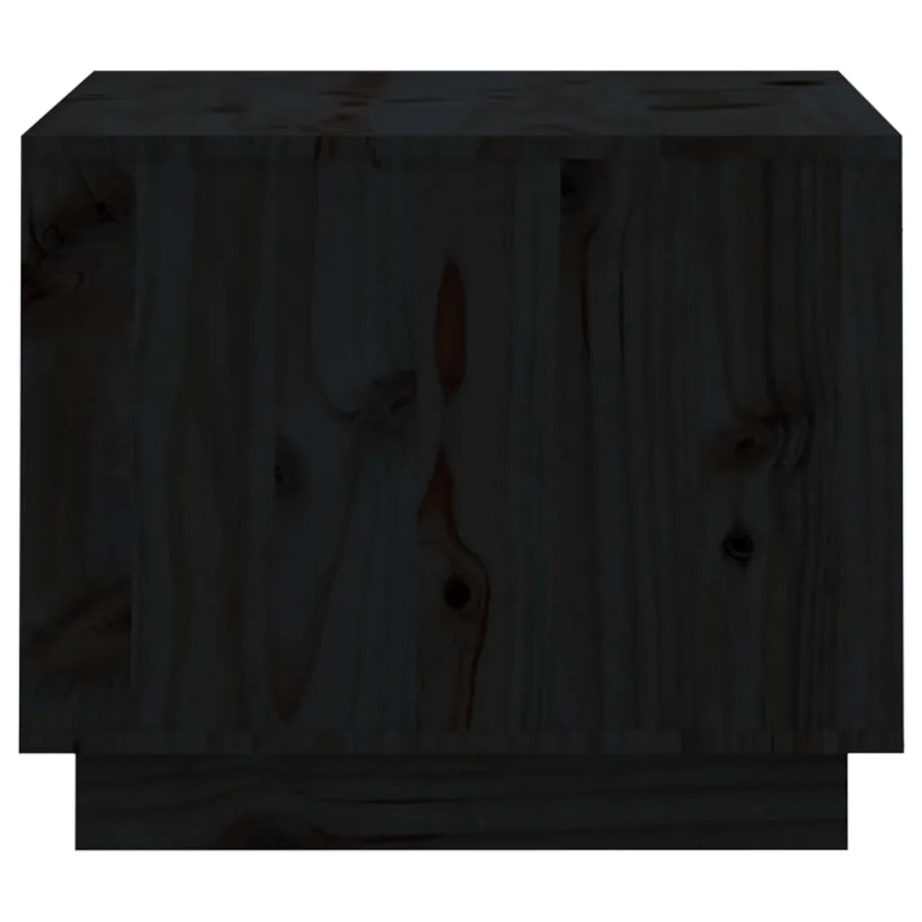 Tavolino da Salotto Nero 120x50x40,5 cm Legno Massello di Pino 814418