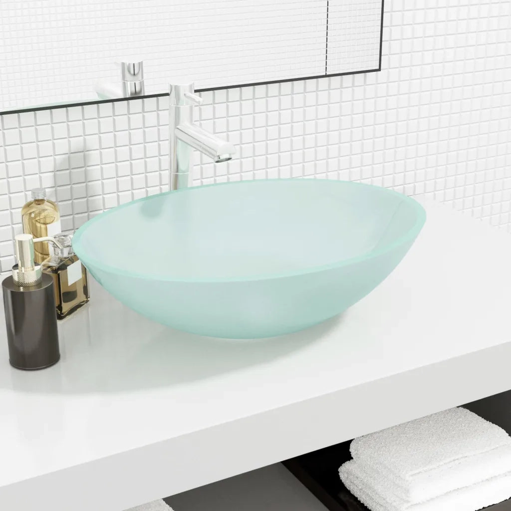 Lavandino in Vetro 50x37x14 cm Smerigliato 345243
