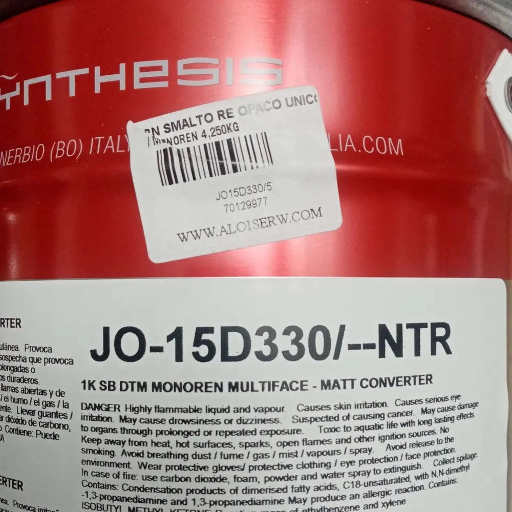 Renner monoren 5kg smalto opaco - tutti i ral 3000 - base nitro a rapida essiccazione, colore  ral 3005 - rosso vino