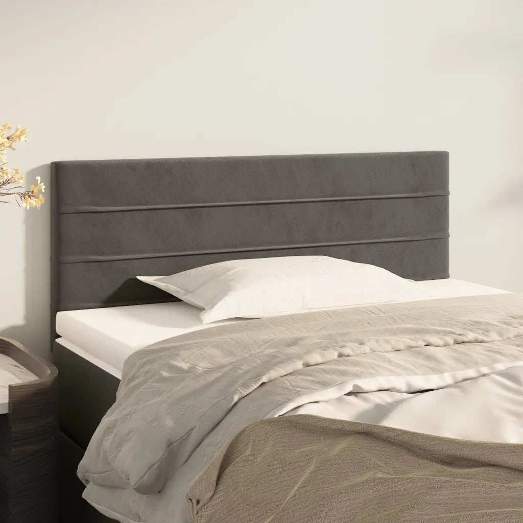 Testiera-Testata Decorativa Grigio Scuro 80x5x78/88 cm in Velluto 604621