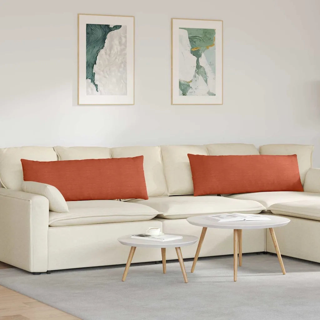 Cuscini da Divano 2 pz | Cuscini per sedie Rosso Arancio 120 x 40 cm