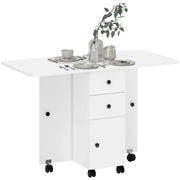 Tavolo da pranzo pieghevole allungabile con cassetti ¨C zephmum ¨C bianco 120x60x75 cm