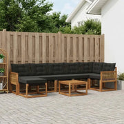Set di divani da esterno con cuscino 8 pcs Naturale e Nero 3382116