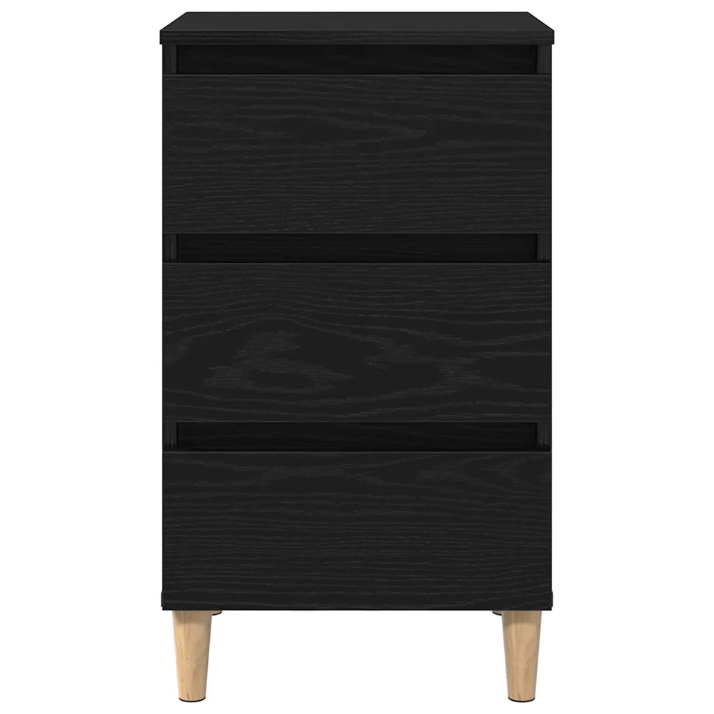 Comodino | Armadio da Notte | Mobiletto da notte Rovere Nero 40 x 35 x 69 cm Legno multistrato