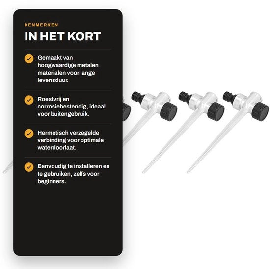 Spreminiere per Giardino di Alta Qualità - 1/2 Pollici Tubo Interno - Inox e Resistente alla Corrosione - Facile da Utilizzare - Duraturo e Robusto - Spreminiere per Irrigazione