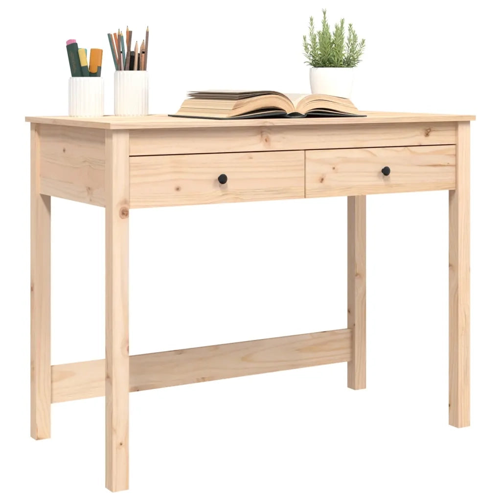 Scrivania con Cassetti 100x50x78 cm in Legno Massello di Pino 824643