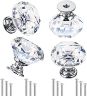 Maniglie per mobili 4 pezzi - Forma cristallina - Argento - Lega di alluminio - Viti di fissaggio 20/25/30 mm - Rapporto qualità-prezzo eccellente - Maniglie di caricamento