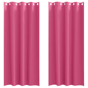 Tende Oscuranti | Tende Blackout con Anelli 2 pz Rosa Vivo 260 x 140 cm