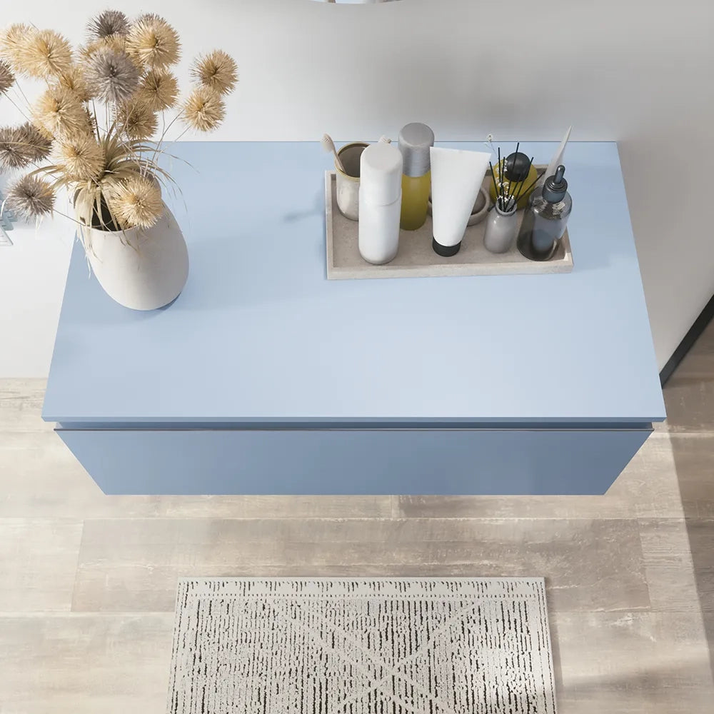 Cassettone sospeso 60 cm blu pastello opaco | Darwin