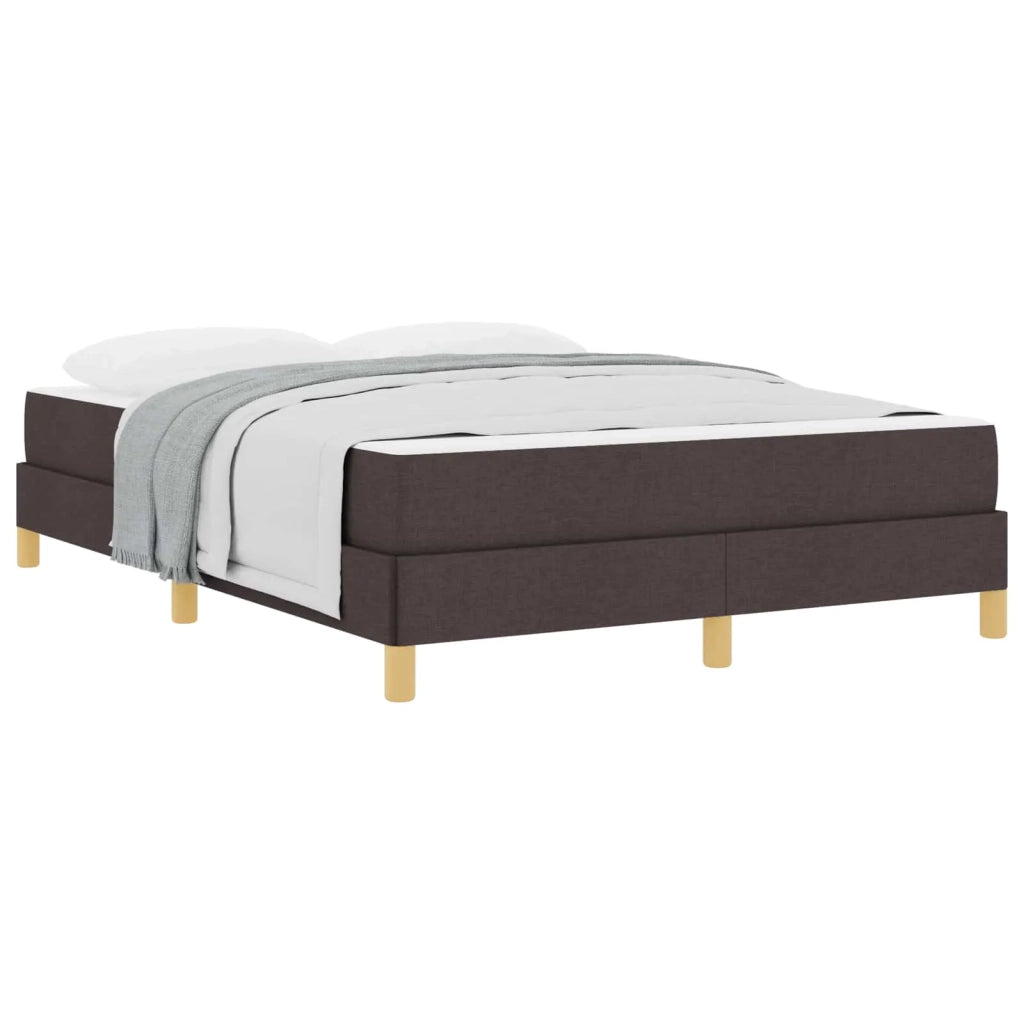 Letto a molle con materasso Marrone Scuro 140 x 190 cm Tessuto