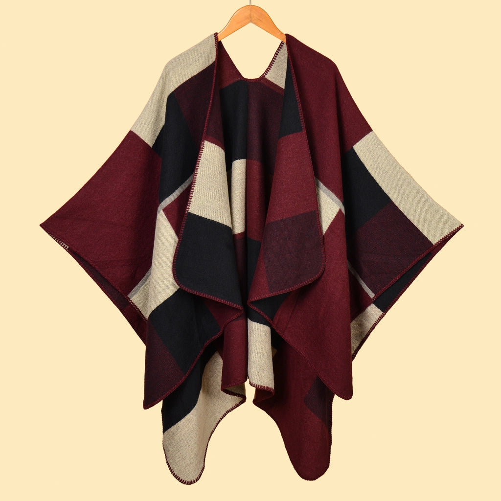 Sciarpa grande, semplice ma sofisticata, in stile etnico delle praterie, mantella, sciarpa in cashmere