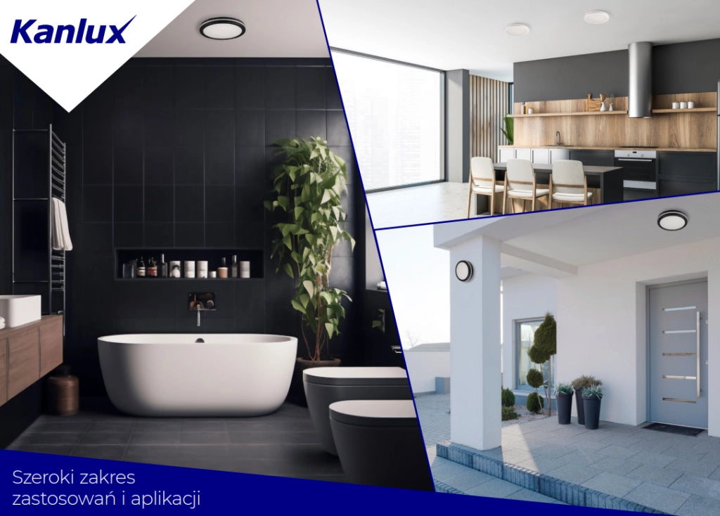 Plafoniera LED Kanlux BENO ECO 20cm 20W CCT IP65 nera