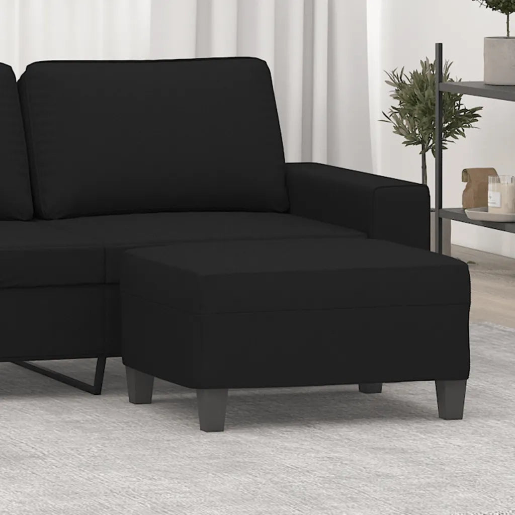 Poggiapiedi Nero 70x55x41 cm in Tessuto Microfibra 349364