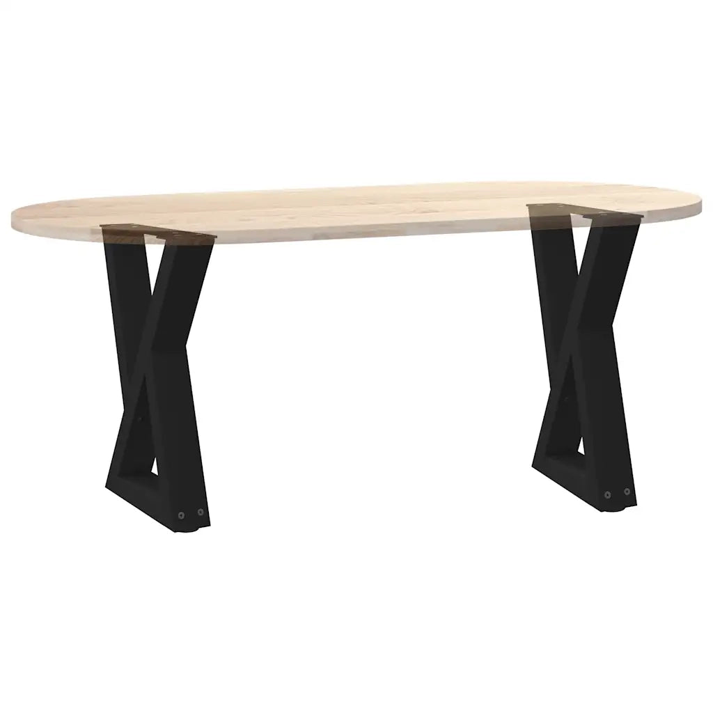 Gambe per Tavolino da Caff¨¨ 2 pz-Set di 2 Gamba per Tavolo Nere 28x(42-43,3) cm Acciaio