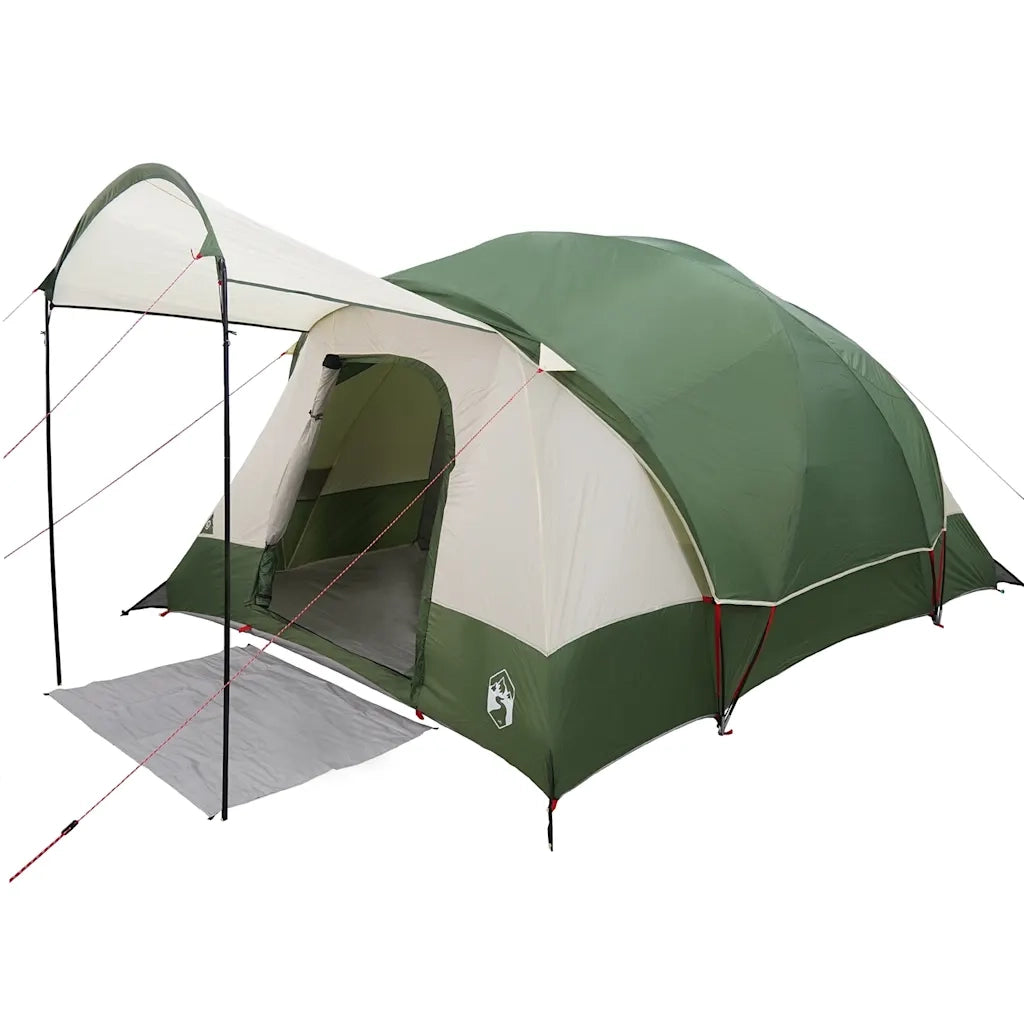 Tenda Familiare a Tunnel per 8 Persone-Tenda da campeggio Verde Impermeabile 236634