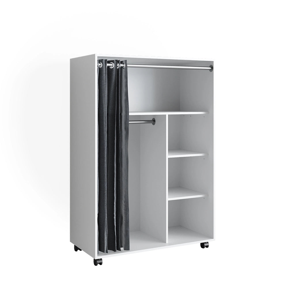 Vicco Armadio multifunzione Bianco 100 x 146.6 cm Con rulli
