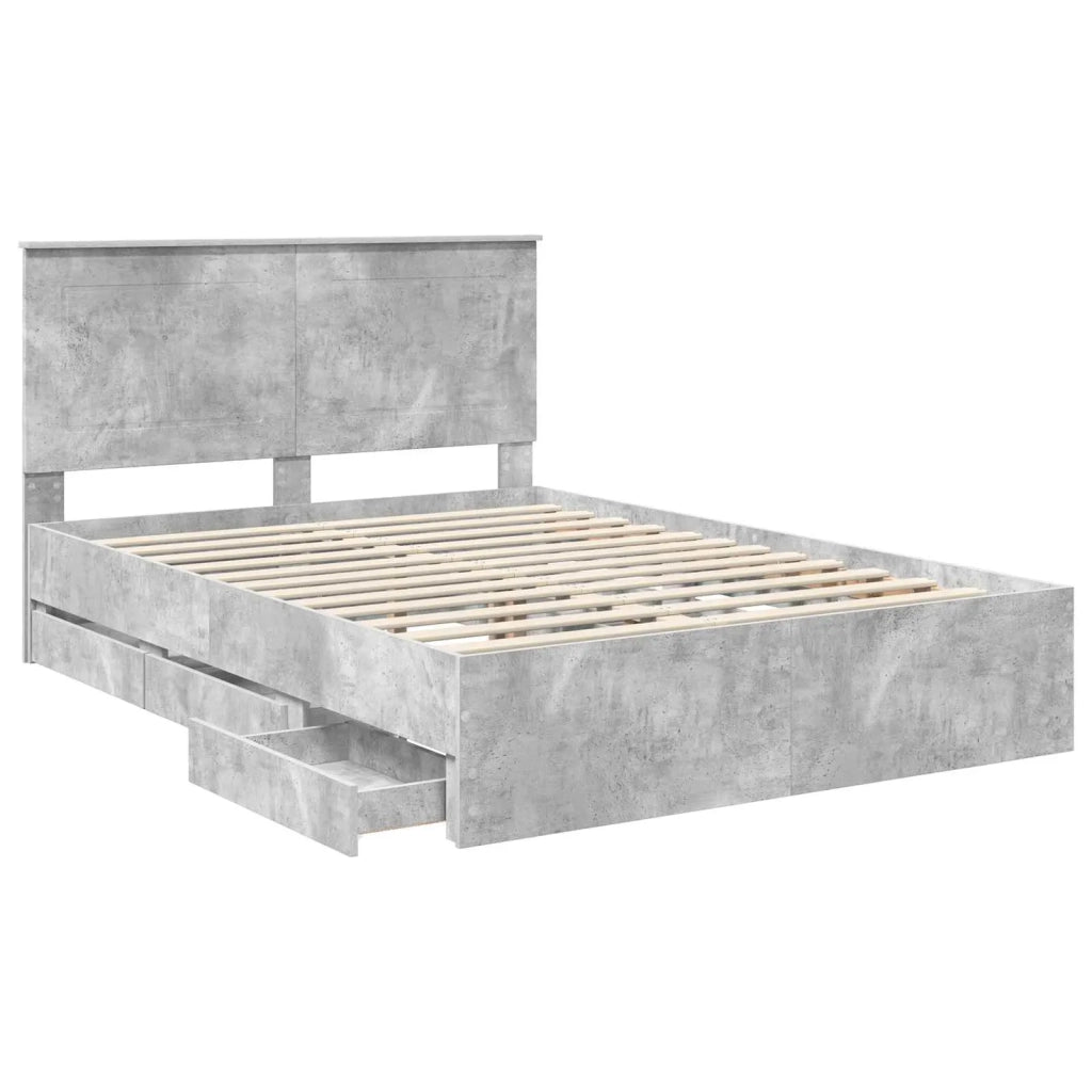 Struttura del letto con cassetto Grigio cemento 140 x 190 cm 3409457