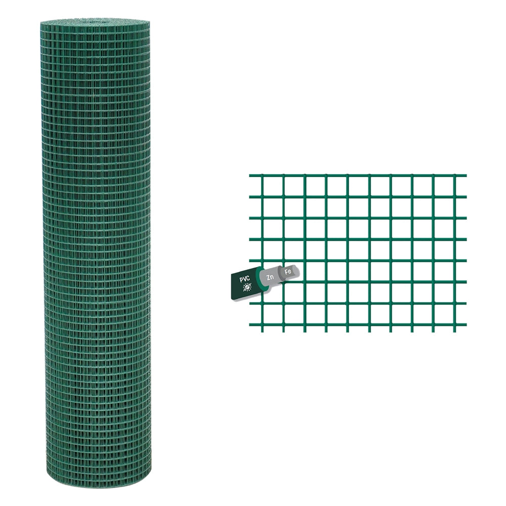 Rete elettrosaldata plastificata 100 x 25 m