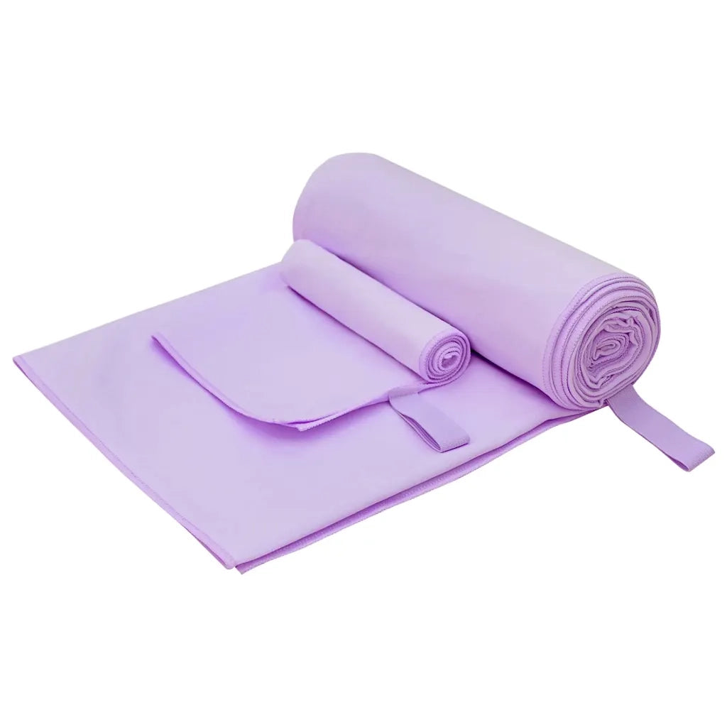 Set di Asciugamani Sportivi 2 pcs Viola Tessuto 42011497