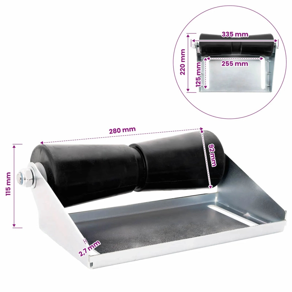 Rullo per rimorchio per barche con supporto 30,5 cm Argento 42039151