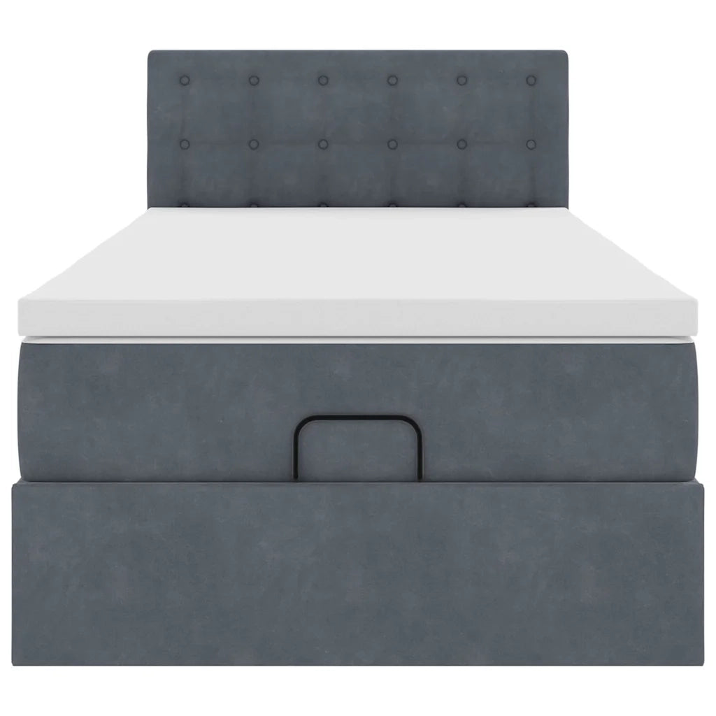 Struttura Letto Pouf con Materasso 100x200 cm Velluto 3311898