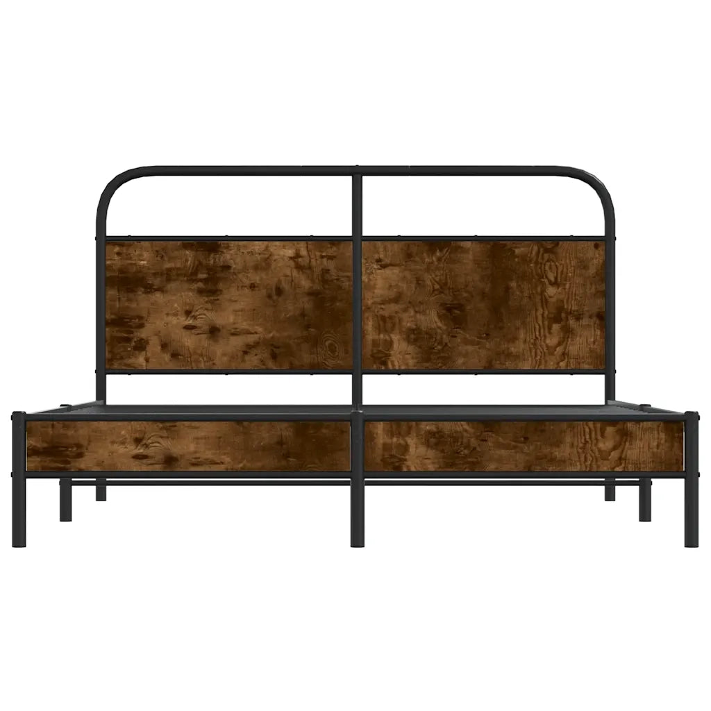 Giroletto senza Materasso-Struttura Letto Rovere Fumo 160x200 cm in Truciolato 476522