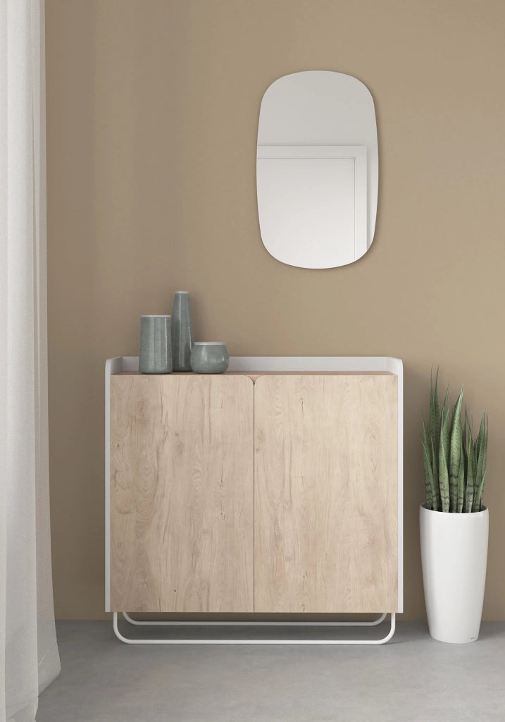 Specchio ovale Herdasa agglomerato color sabbia 65x40x2