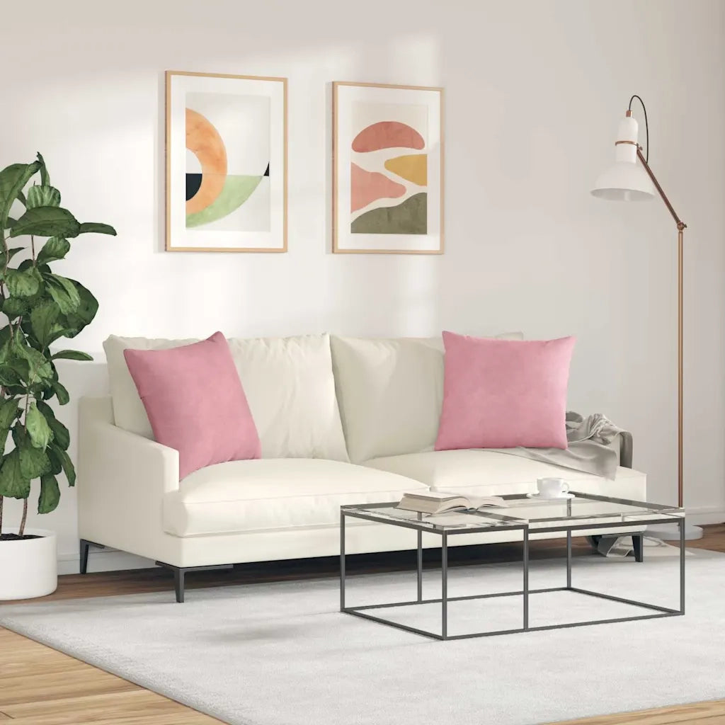Cuscini da Divano 2 pcs Rosa 50 x 50 cm Tessuto in Cords 42013975