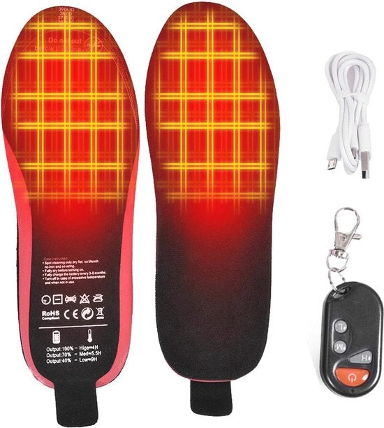 Zoccoli riscaldanti in ingresso con controllo a distanza e funzione di ricarica USB | Calzature riscaldanti interne per tutte le misure