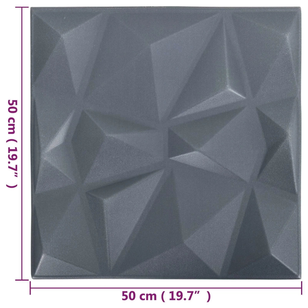 Pannelli da parete 24 pz Grigio Diamante 50 x 50 cm CFW2295679