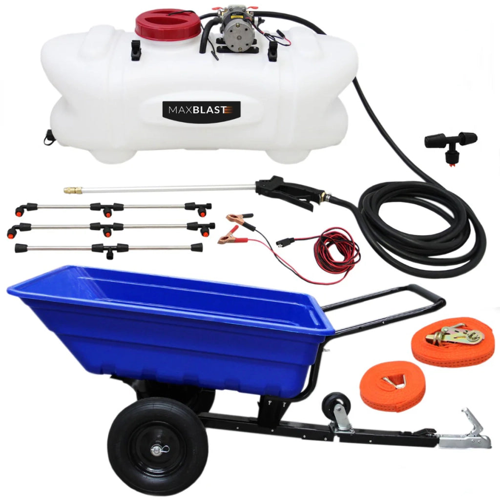 Rimorchio Ribaltabile 295 kg con Irroratore 60L - Giardino e Agricoltura