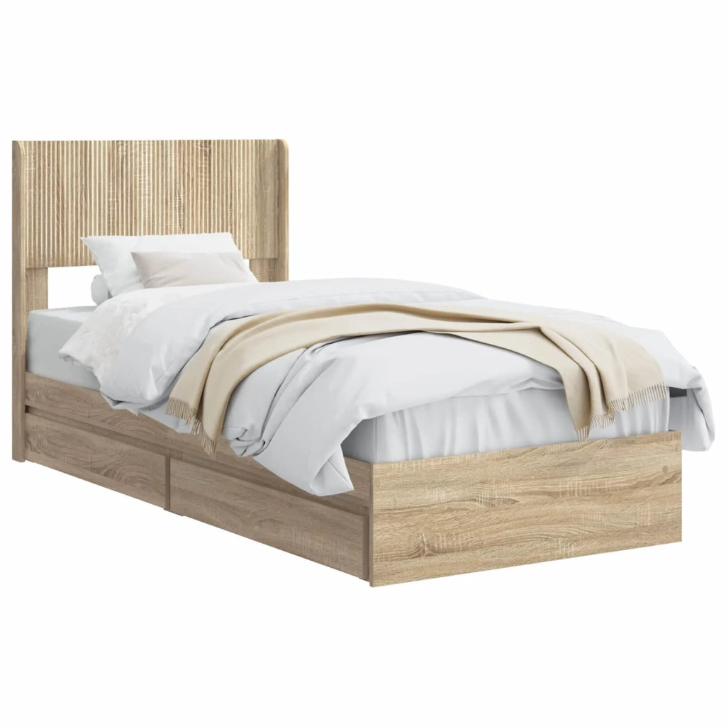 Struttura del letto con stoccaggio e testata Rovere Sonoma 3414421