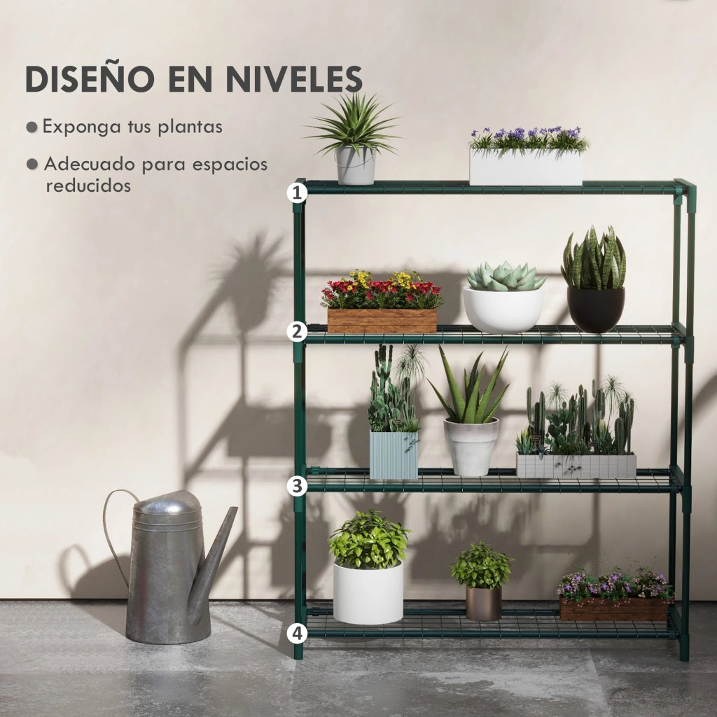 Sostegno per Vasi 4 Livelli ¨C Zephmum ¨C Verde 89x28x107 cm