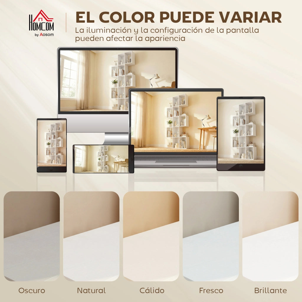 Libreria a S 5 Livelli ¨C Xylo ¨C Legno Bianco 80x24x200 cm