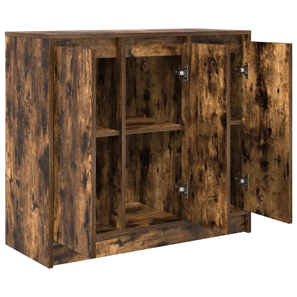 Credenza Rovere Fumo 85x34x76 cm in Legno Multistrato 861629