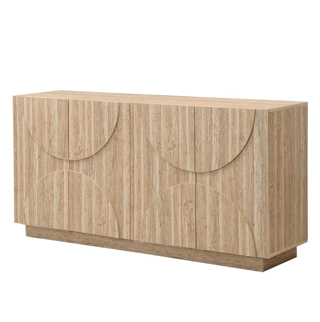 Madia 160x40x80 cm con ante e ripiani regolabili in pannello truciolare naturale