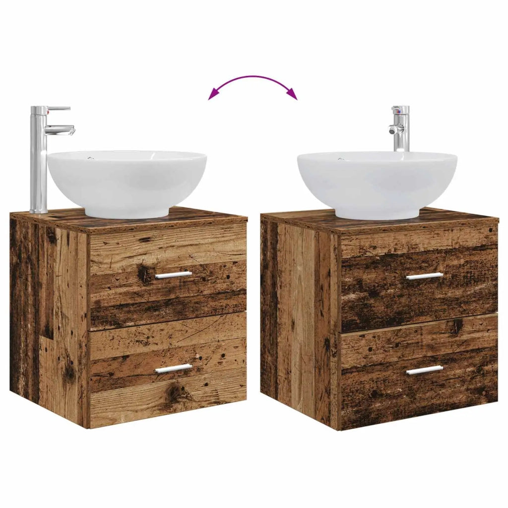 Mobile Lavabo da Parete Legno antico 49,5 x 44,5 x 66,5 cm 890308