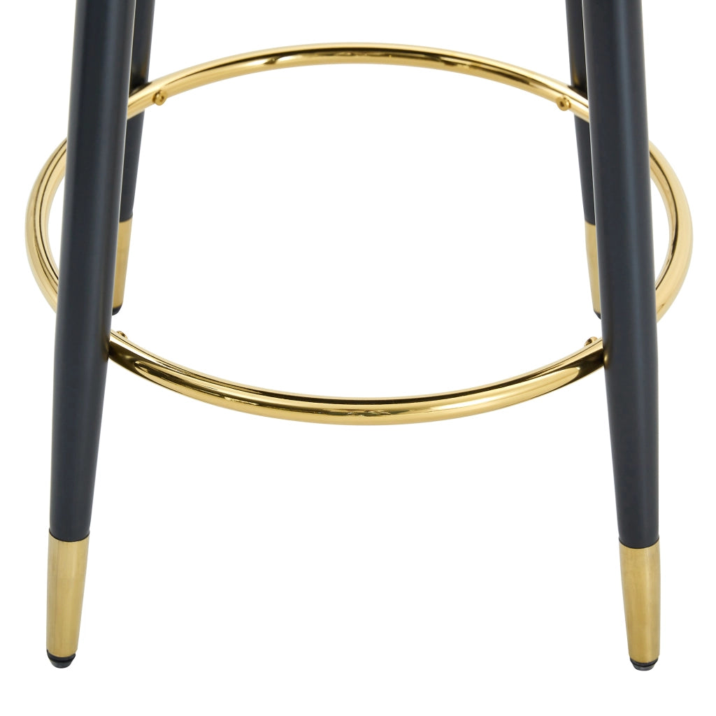 Sgabello da Bar Girevole Imbottito ¨C MINIMAL ¨C Set 2 Pezzi, PU, Grigio Scuro e Bianco