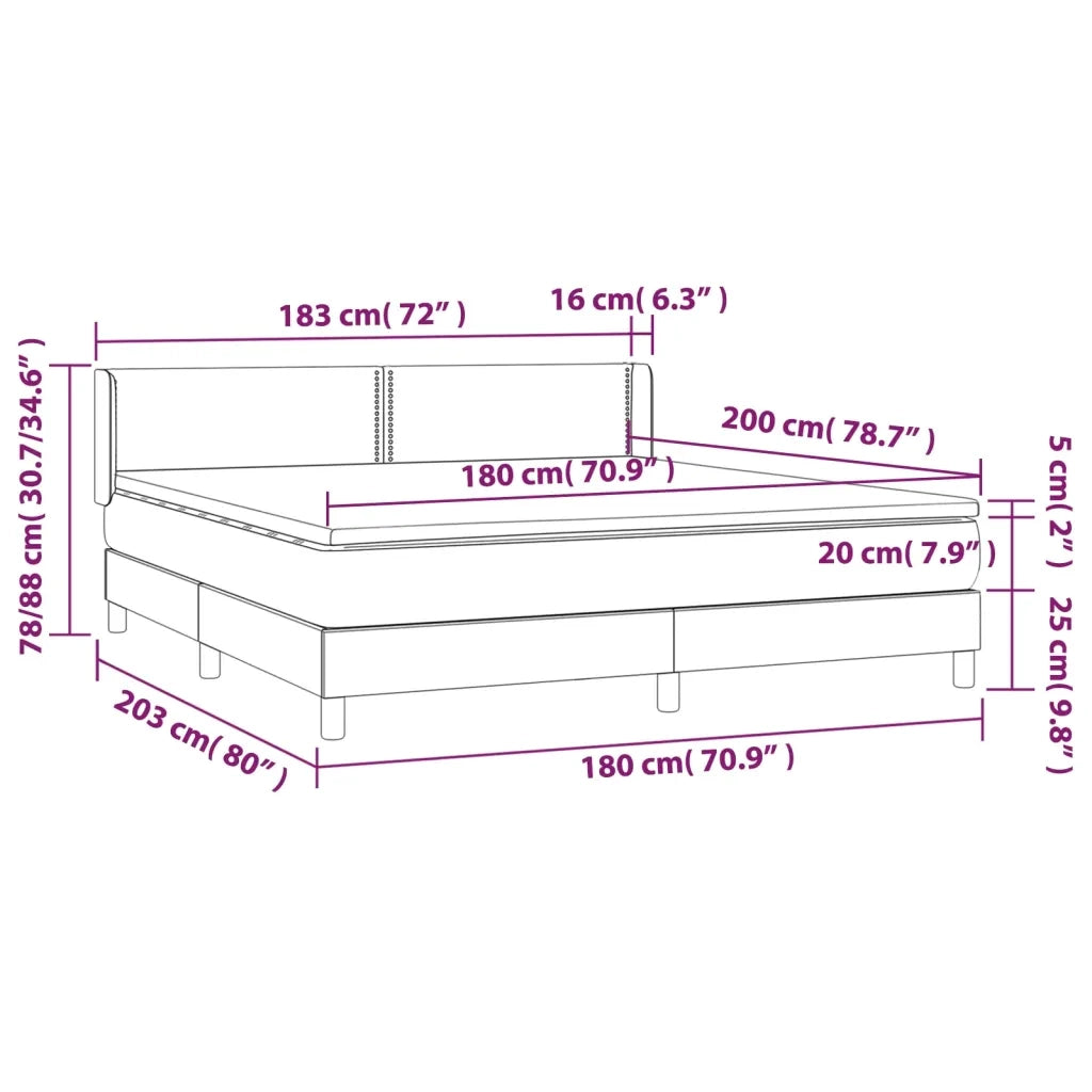 Giroletto a Molle con Materasso Tortora 180x200 cm in Tessuto 3129653
