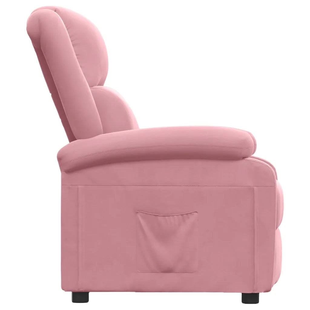 Poltrona Reclinabile Rosa in Velluto