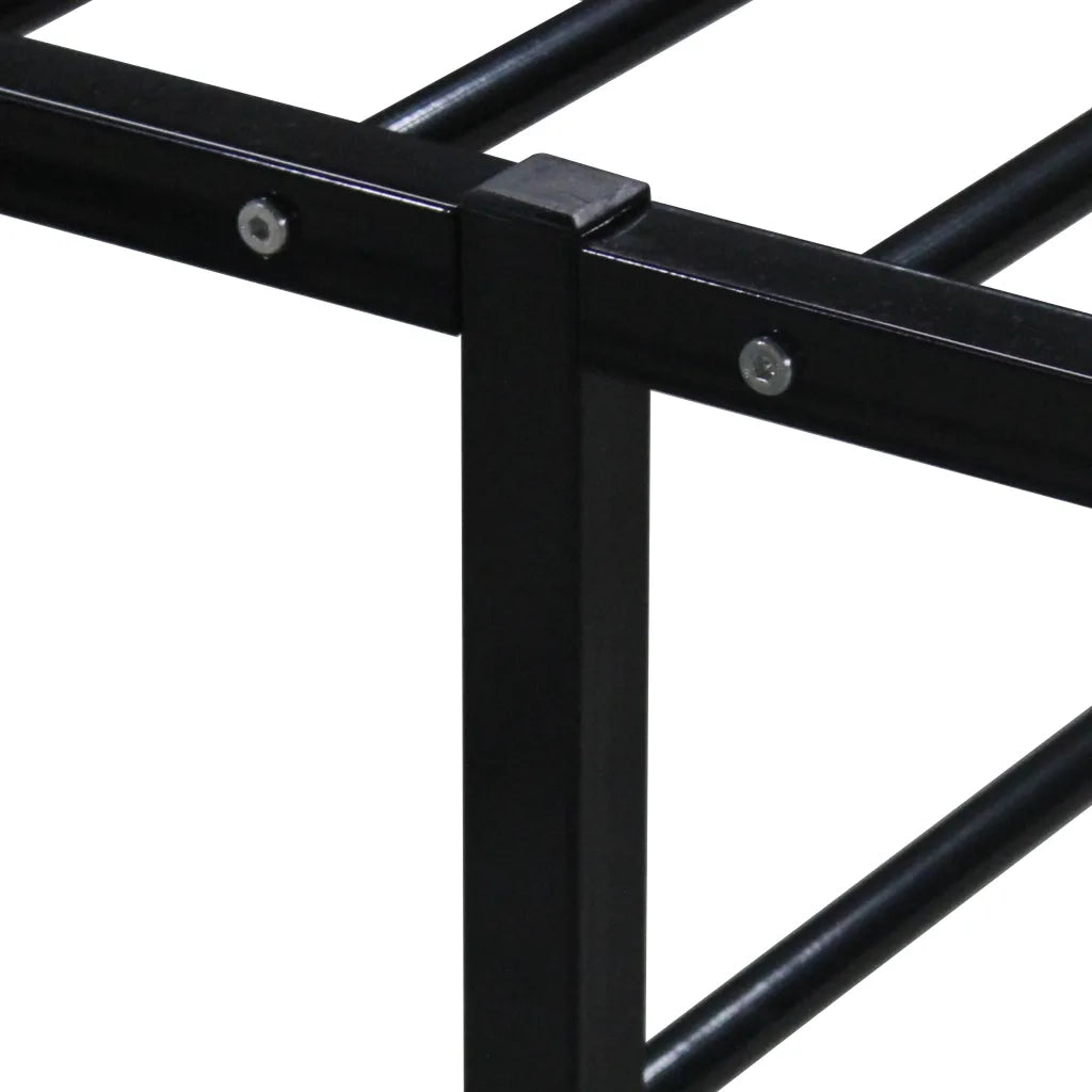 Letto singolo | Letto per adulti | Giroletto Nero in Metallo 100x200 cm