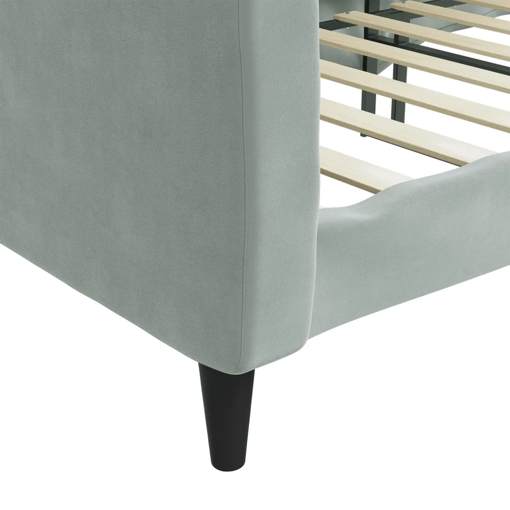 Letto da Giorno Grigio Chiaro 100x190 cm in Velluto 354104