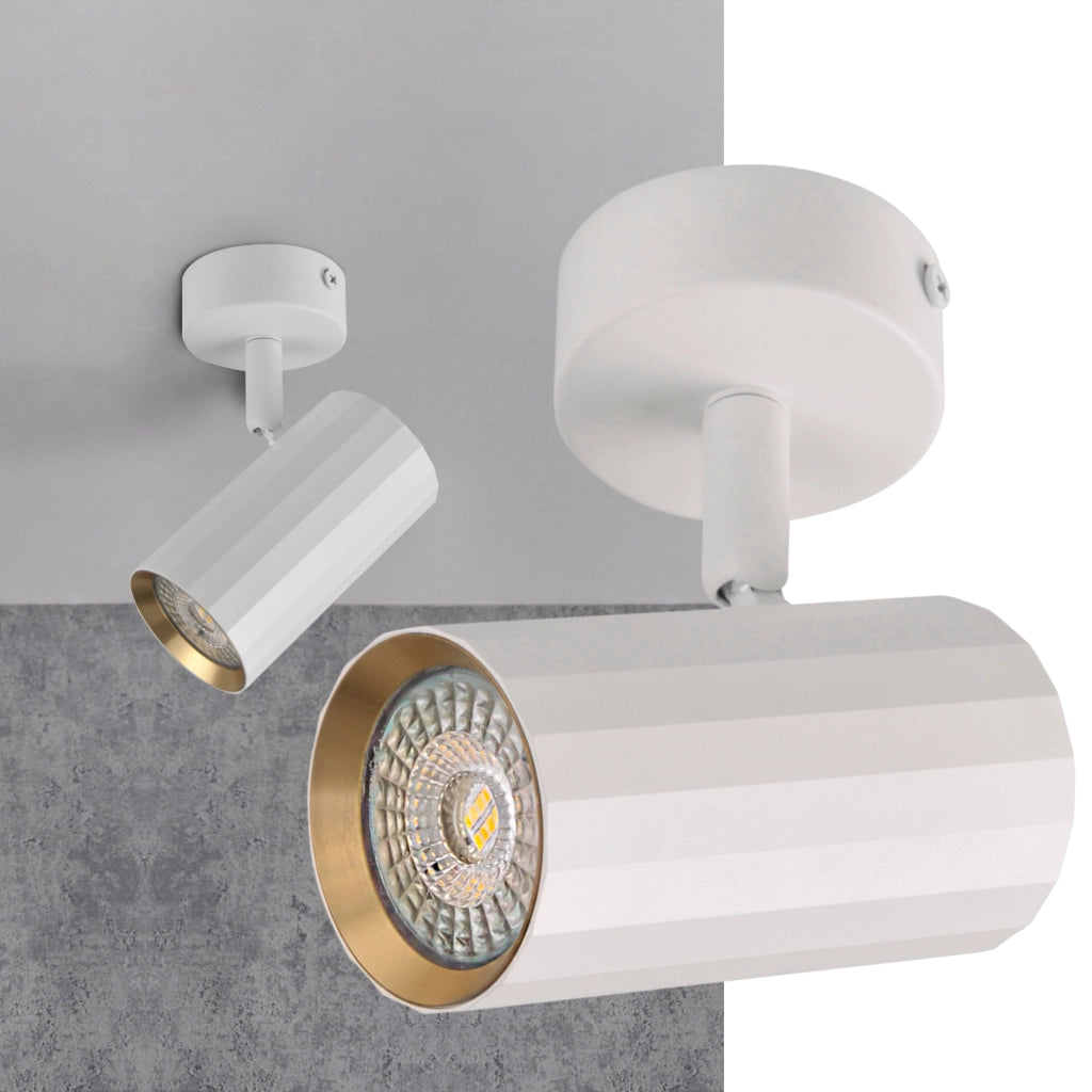 Plafoniera/Applique Polux NICEA bianco-oro GU10 1 luce