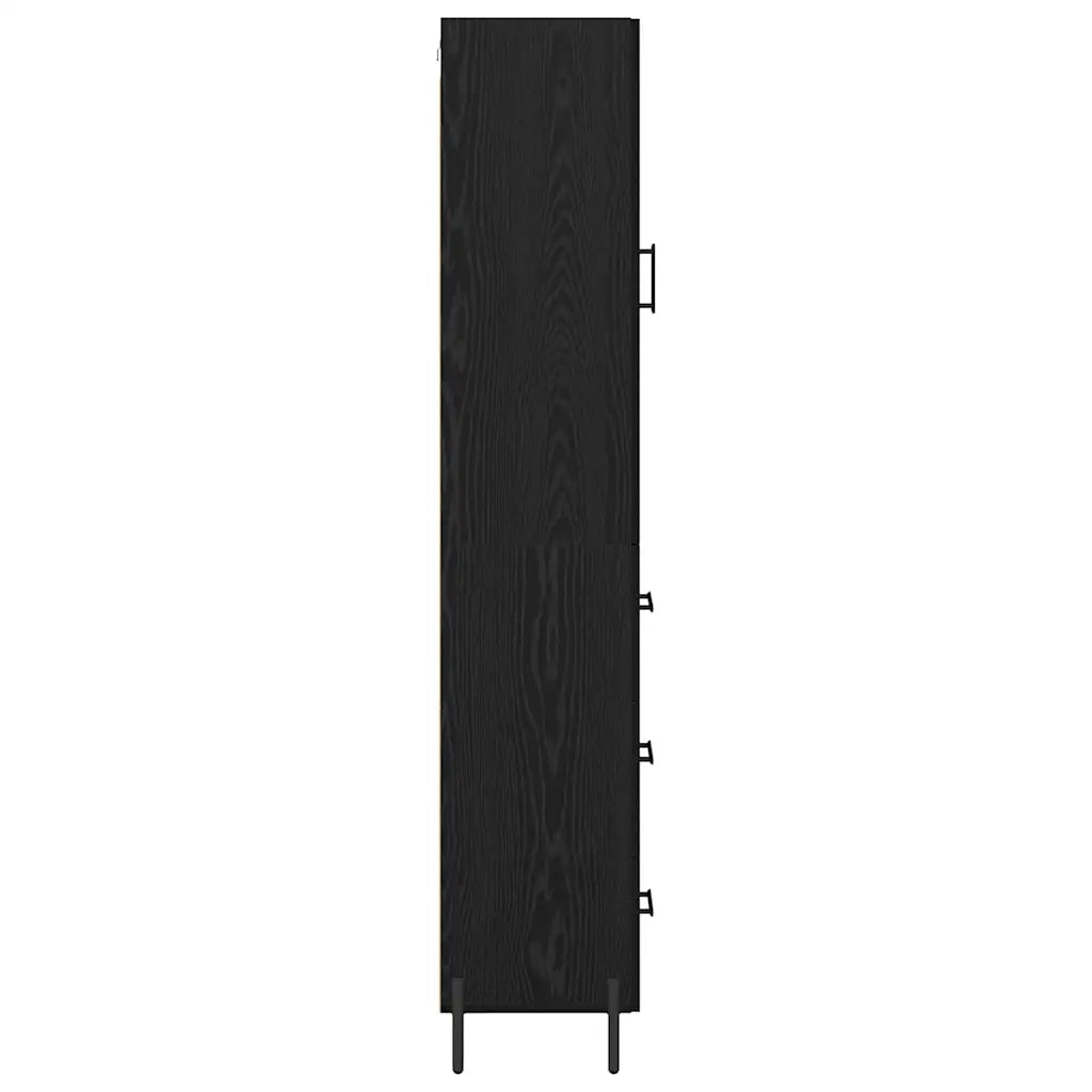 Credenza-Buffet-Armadio da cucina Rovere Nero 34,5 x 34 x 180 cm Legno multistrato 147343