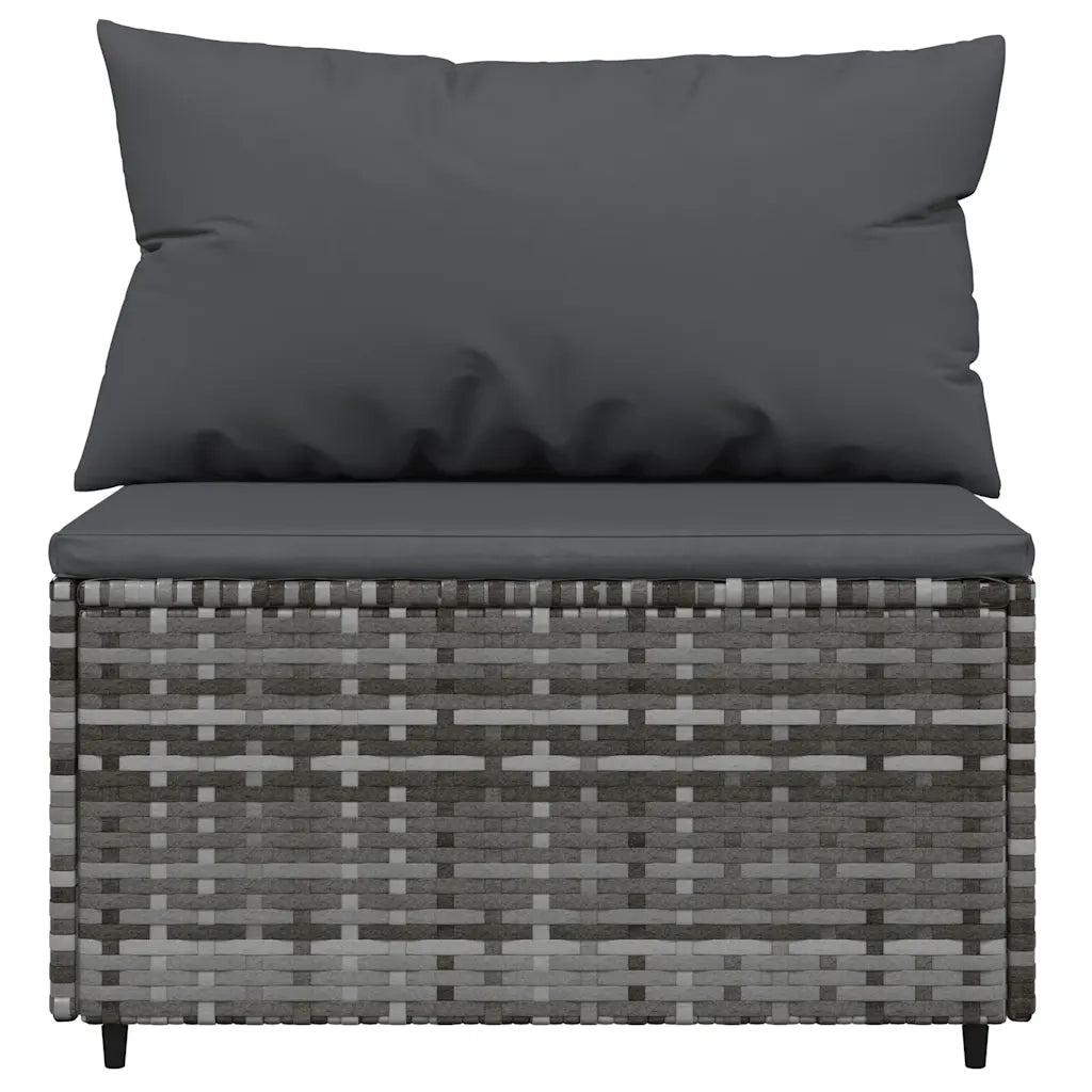Set Divani da Giardino 4 pz con Cuscini in Polyrattan Grigio 319768