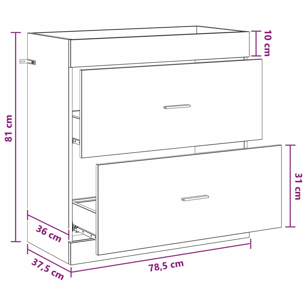 Mobiletto da Bagno Sotto Lavabo Rovere Sonoma 890714