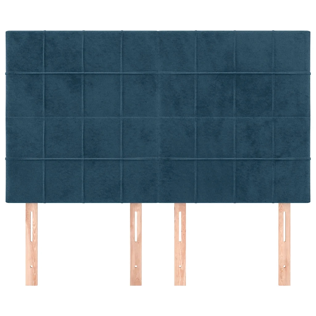 Testiera | Testata Blu Scuro 144x5x118/128 cm Velluto