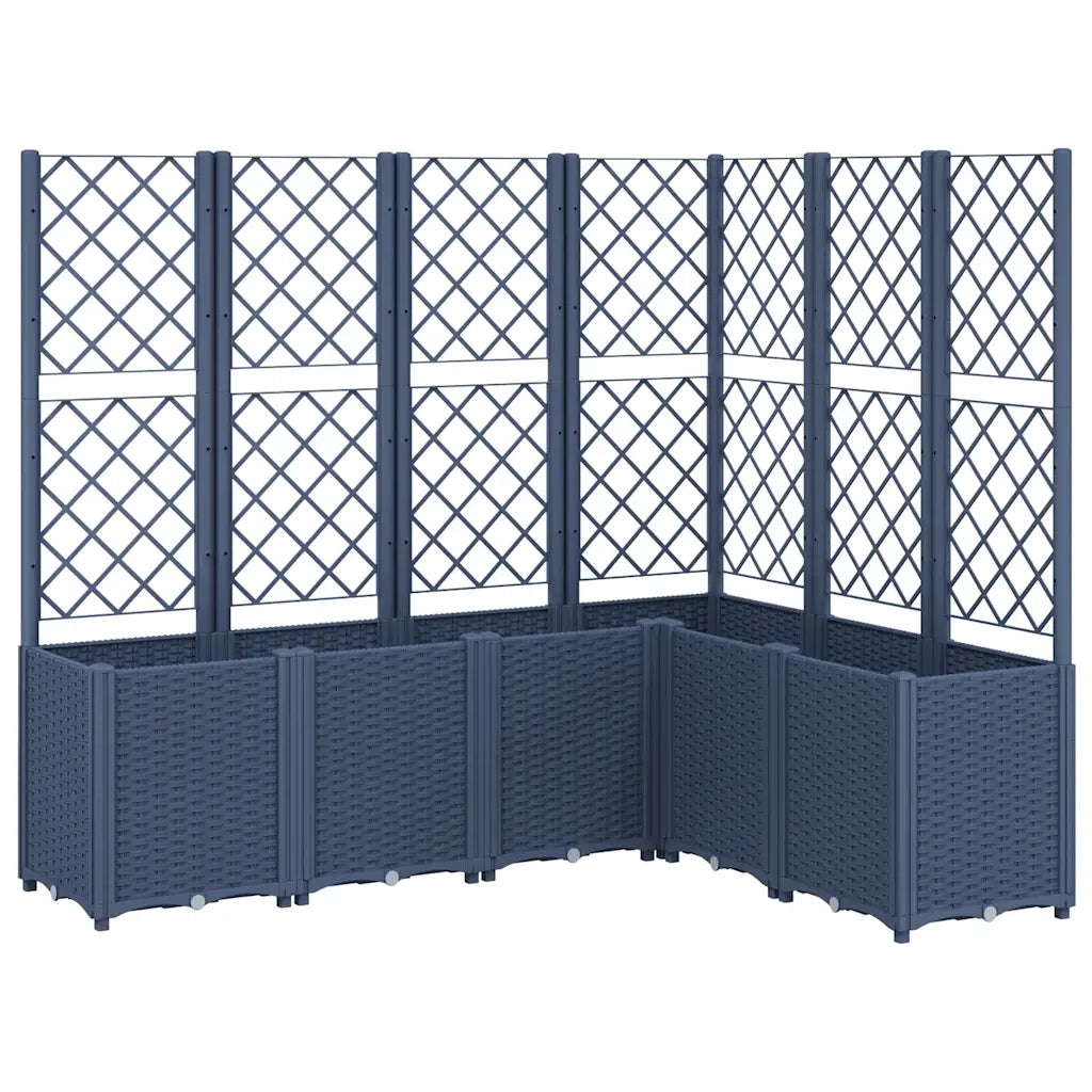 Fioriera Giardino con Graticcio Grigio Blu 160x120x140 cm PP 367876