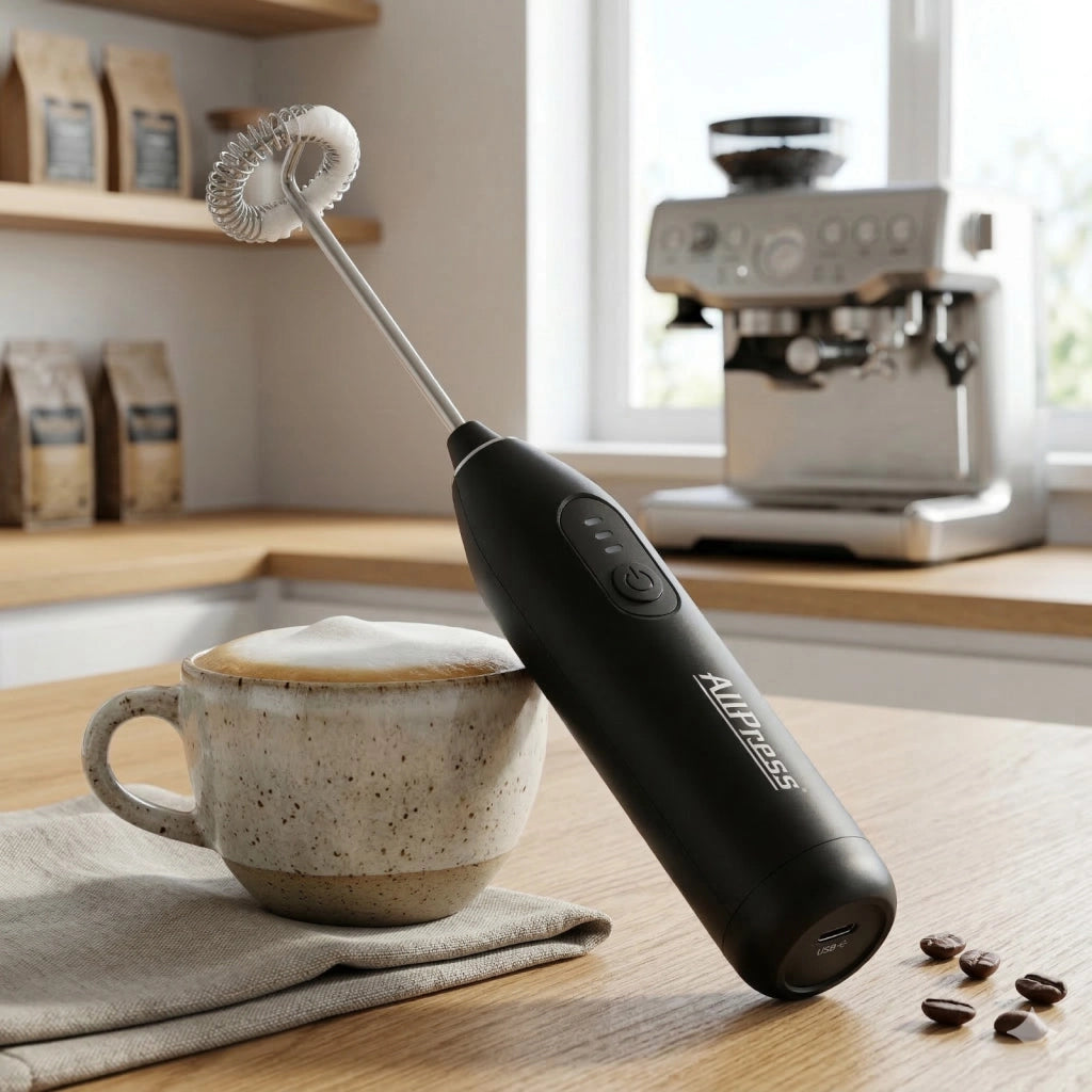 MONTALATTE ELETTRICO USB SCHIUMALATTE SENZA FILI 3 VELOCITA COLAZIONE AS-08114