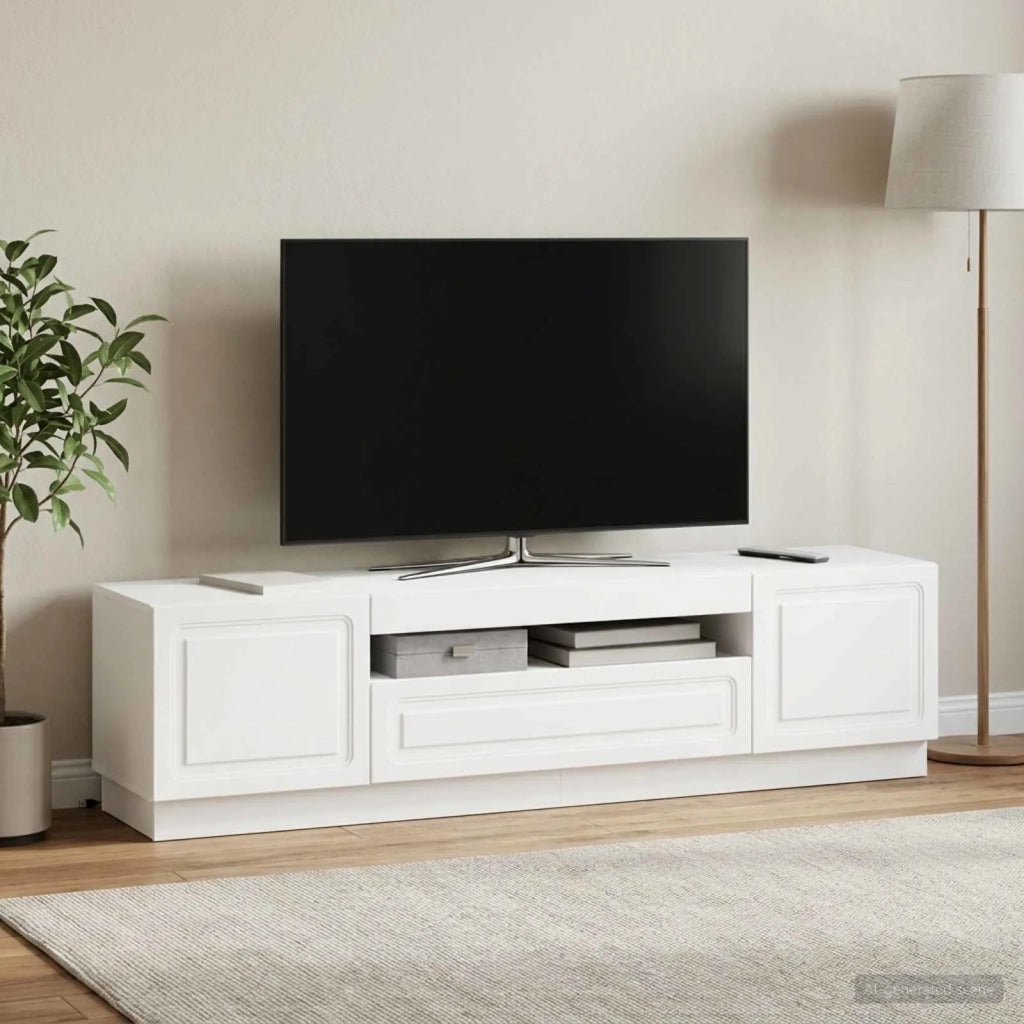Mobile TV LED Bianco Legno ingegnerizzato 897785